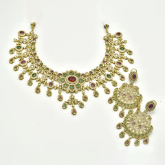  Suvasi Multicolor Studded Gold Antique Set - The Pashm