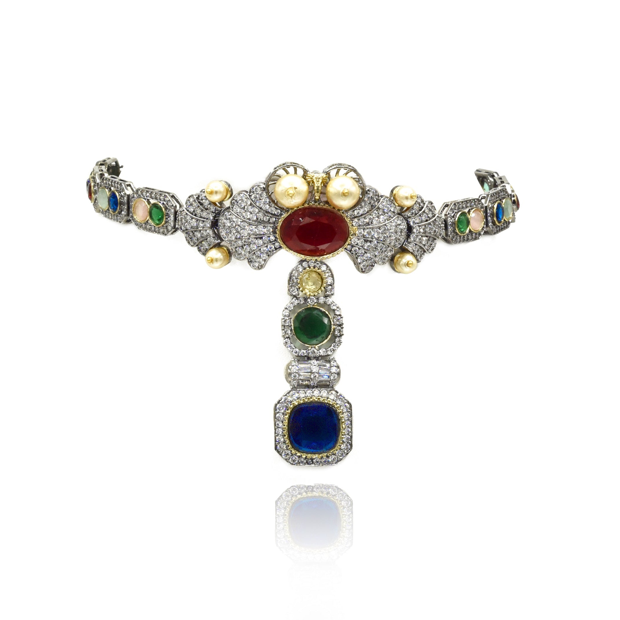 Rivya Multicolor Gemstone Diamond Choker  the Pashm