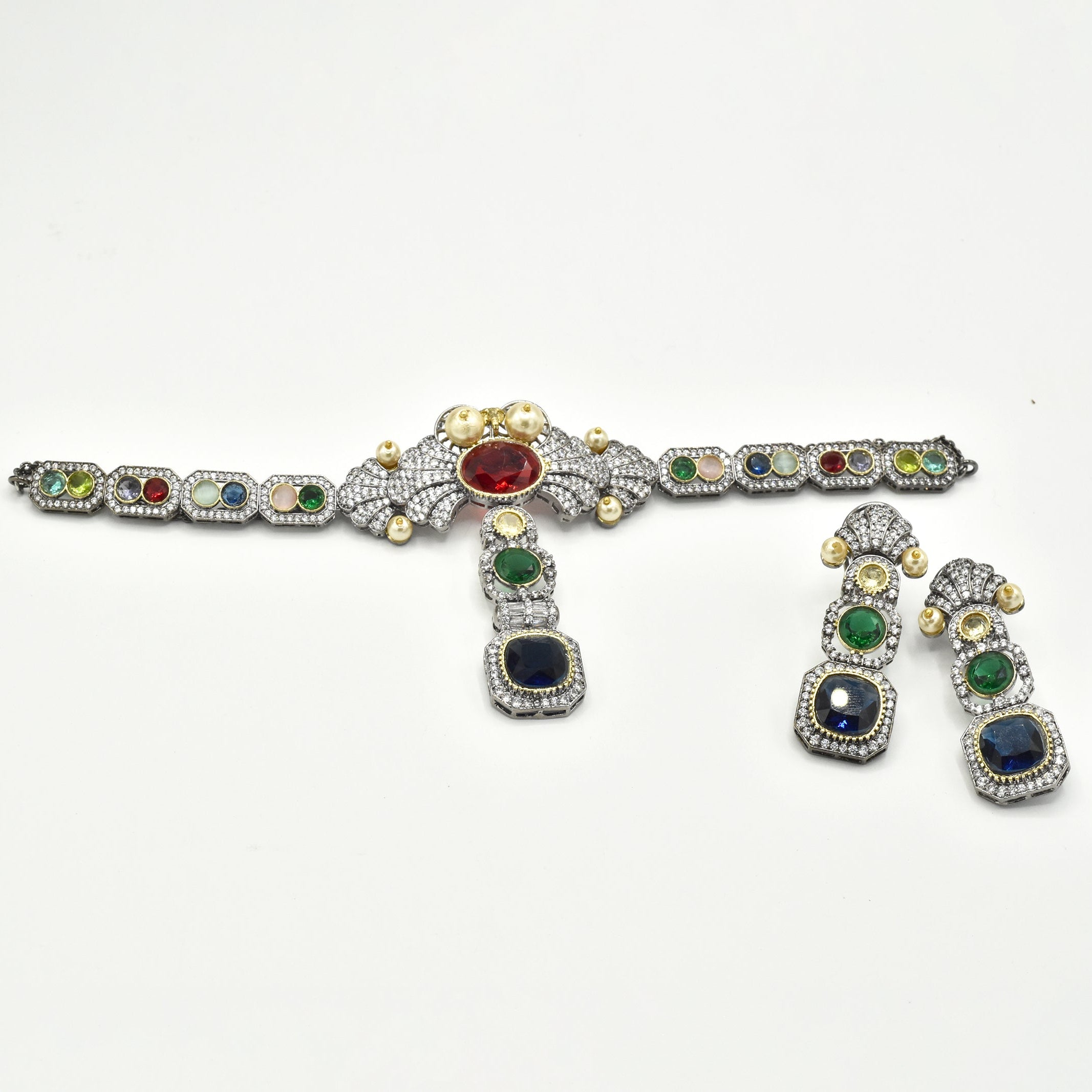 Rivya Multicolor Gemstone Diamond Choker  the Pashm
