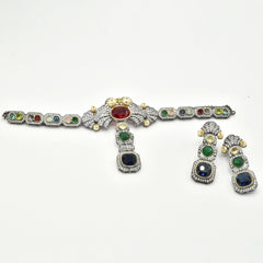 Rivya Multicolor Gemstone Diamond Choker  the Pashm