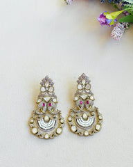Aarna Antique Polki Studded Earrings - The pashm
