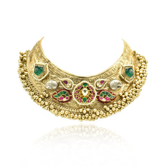 Rekha Fusion Pachi Kundan Charms Hasli - The Pashm