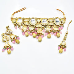 Naima Kundan Choker Set - Blush - The Pashm