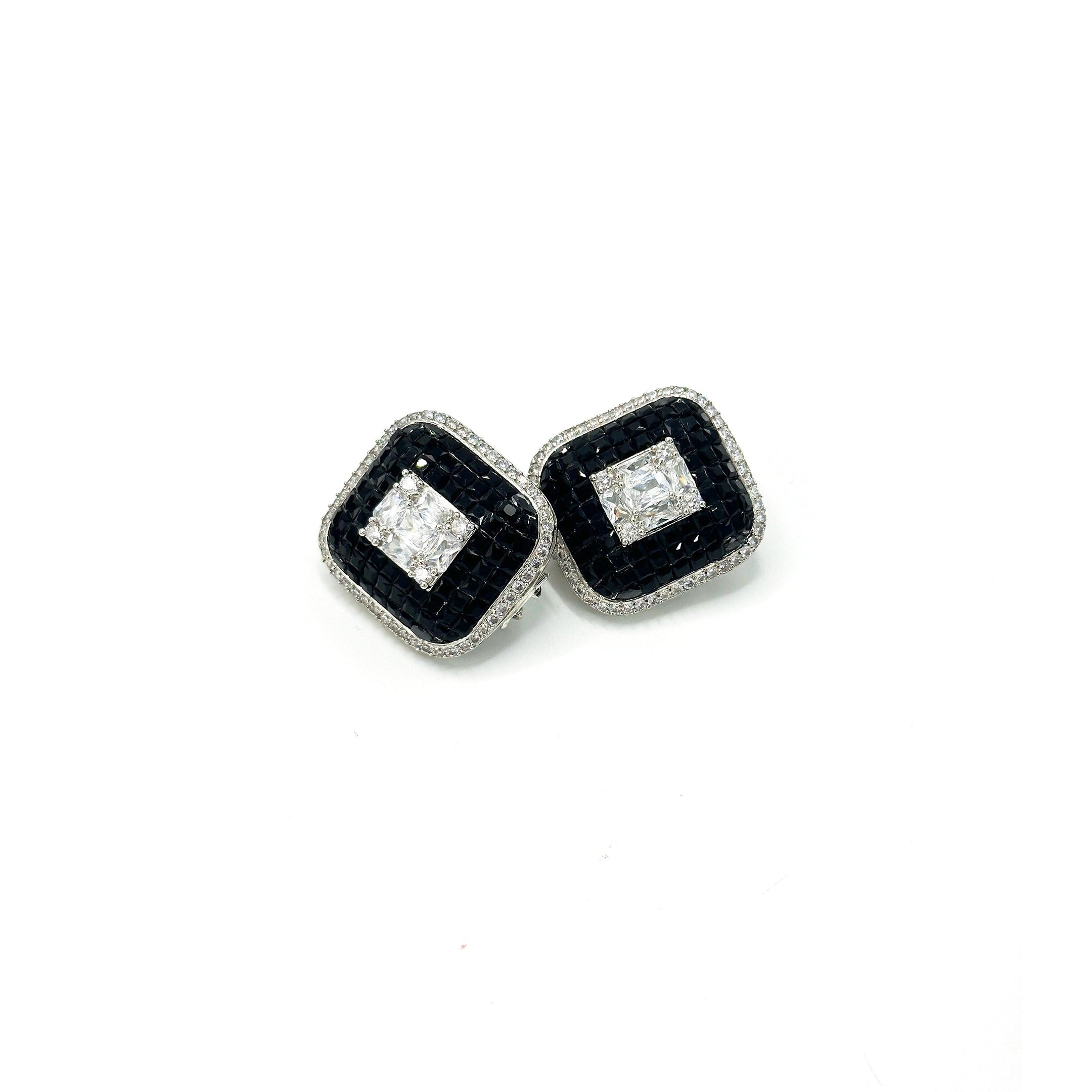 Anessa Studded Earrings Black - The Pashm