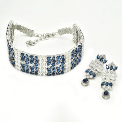 Tabitha Royal Blue Sapphire Crystal Choker - The Pashm