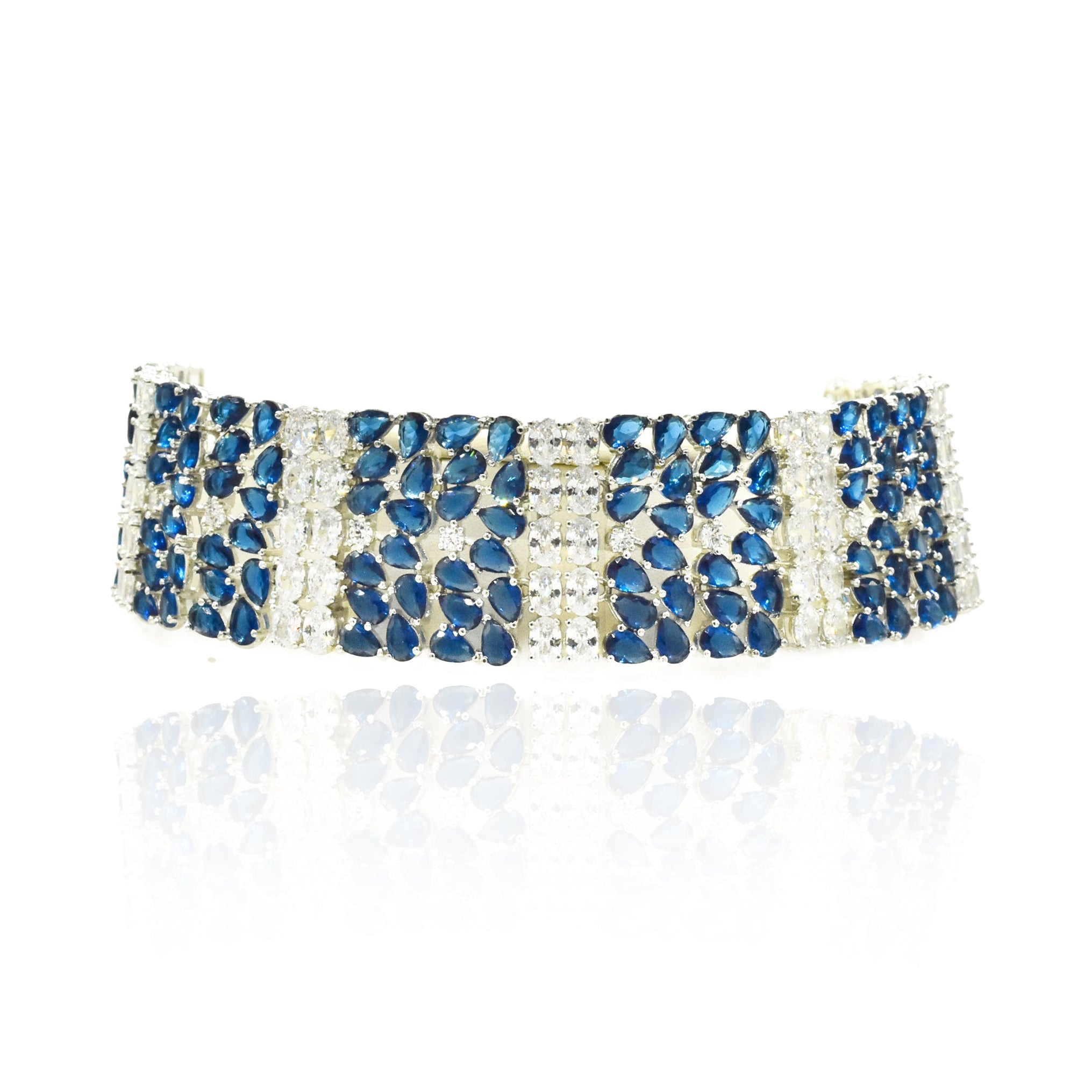 Tabitha Royal Blue Sapphire Crystal Choker - The Pashm