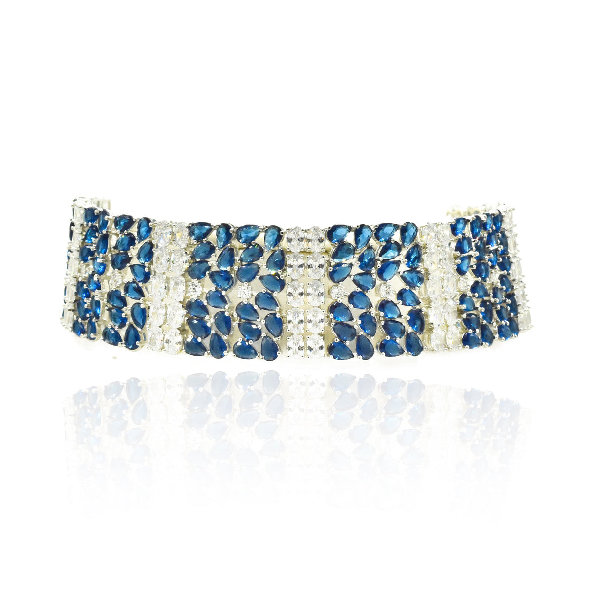 Tabitha Royal Blue Sapphire Crystal Choker - The Pashm