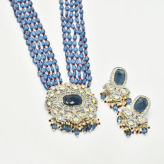 Nigaar Blue Crystal Necklace Set - The Pashm