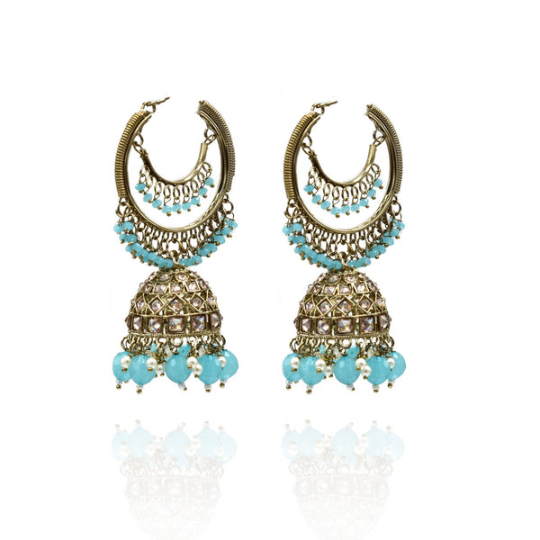 Lalita Jhumka Earrings Mint - The Pashm