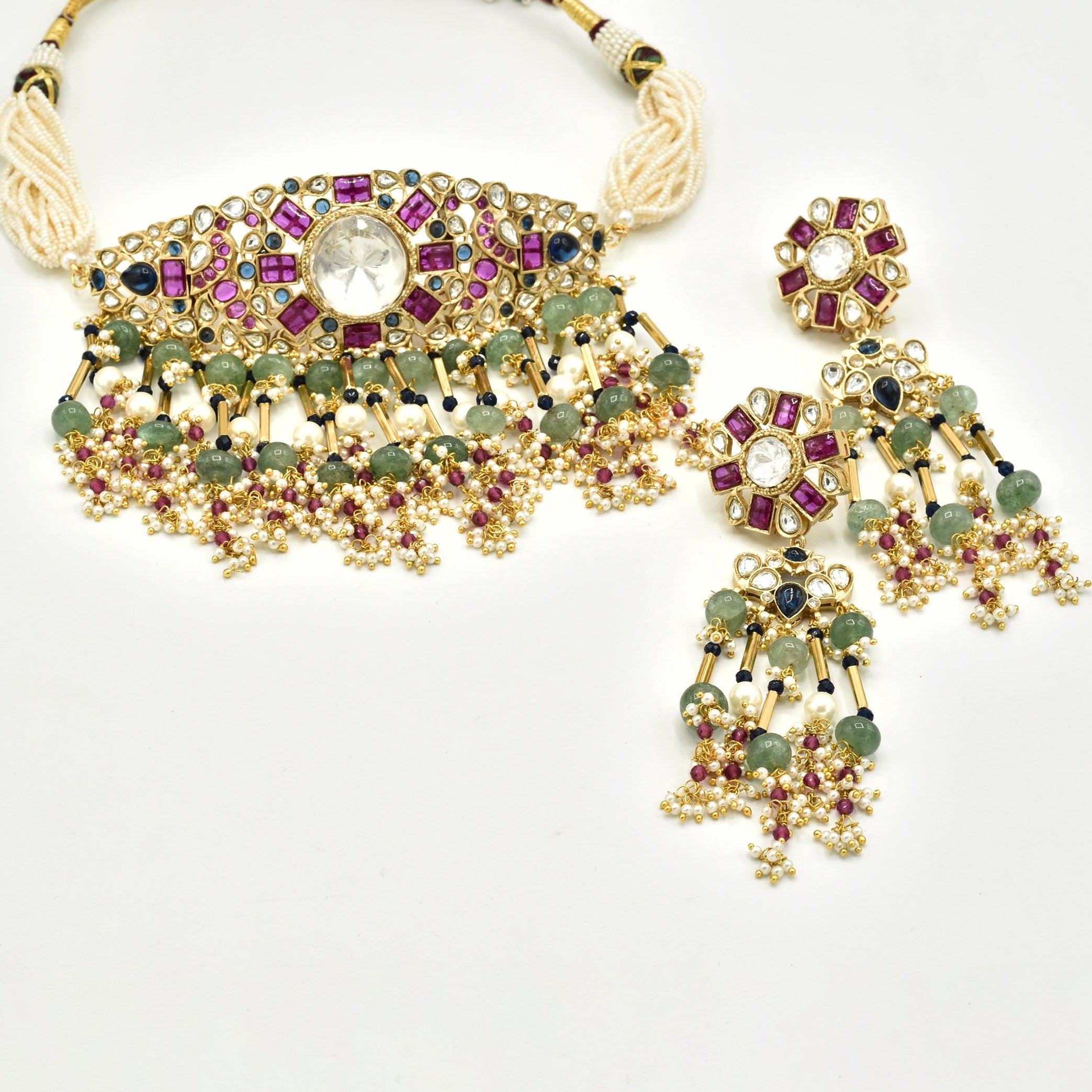 Manal Multi-Stone Polki Bridal Choker - The Pashm