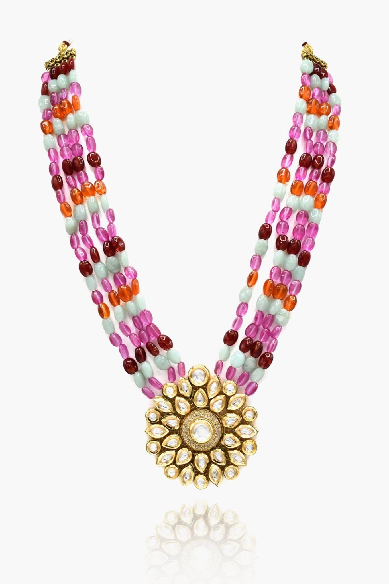 Mahi Multicolor Kundan Pendant Set - The Pashm