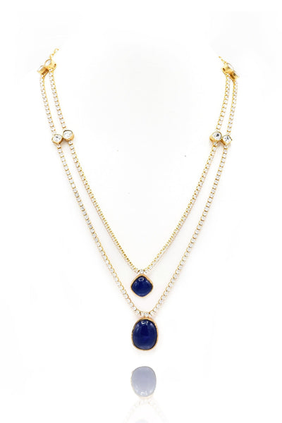 Amelia Navy Blue Crystal Necklace - The Pashm