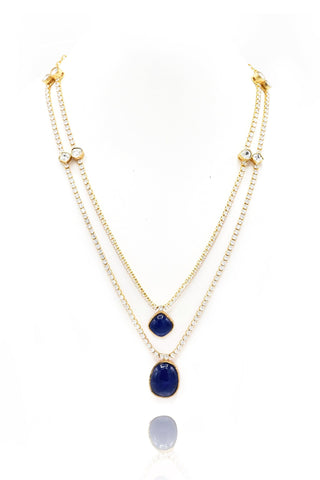 Amelia Navy Blue Crystal Necklace - The Pashm