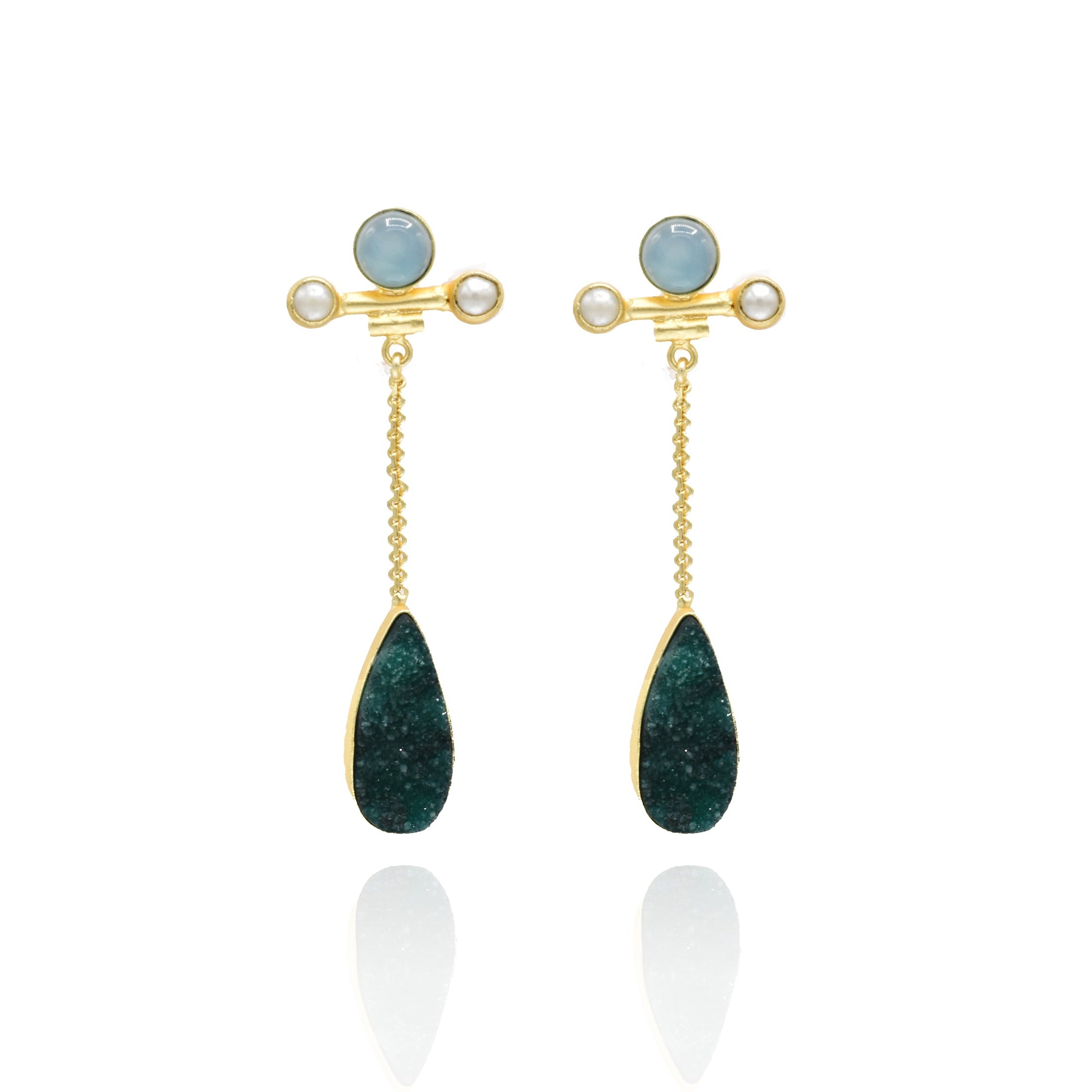 Erica Teardrop Druzy Earrings - The Pashm