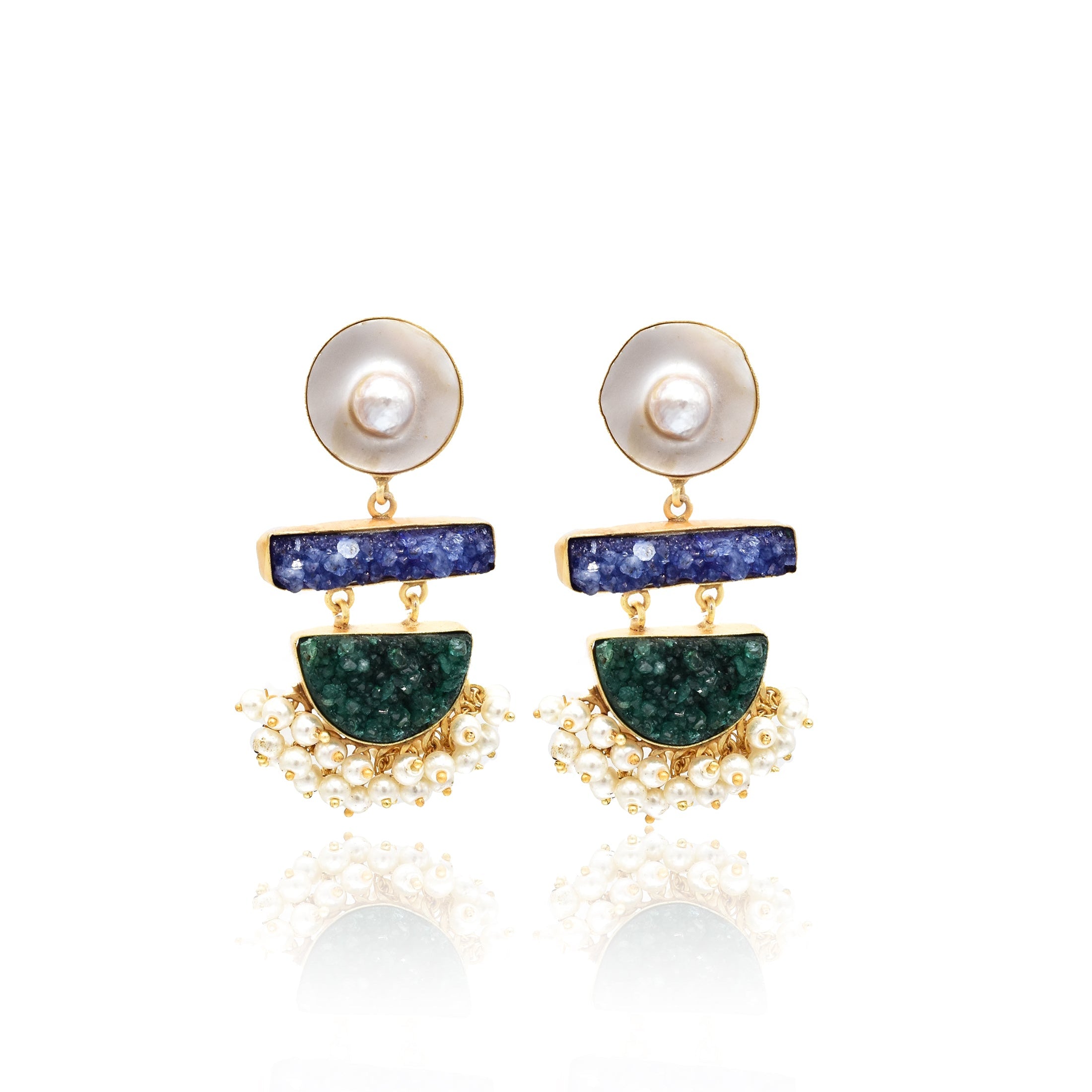 Adana MOP Druzy Earrings - The pashm