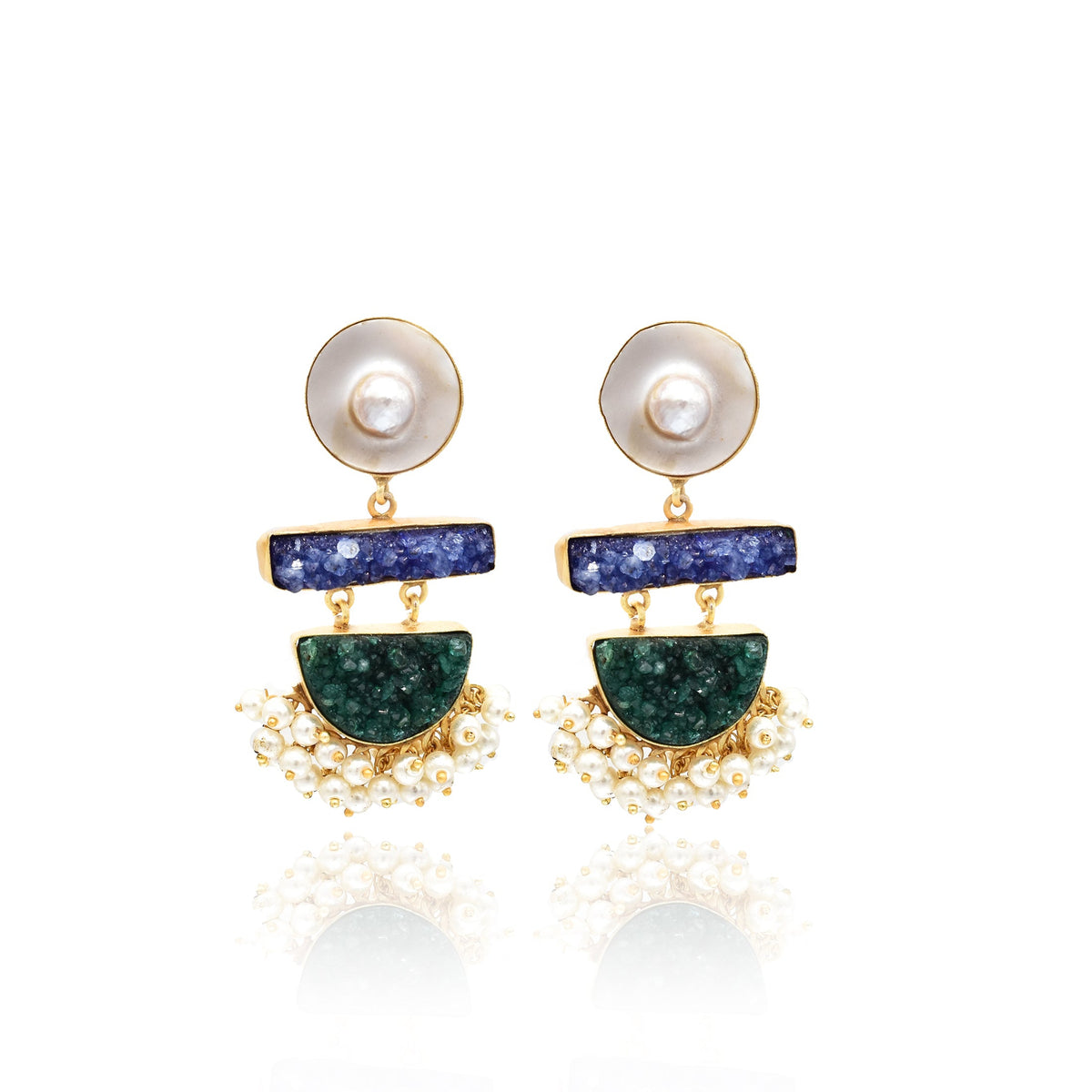 Adana MOP Druzy Earrings - The pashm