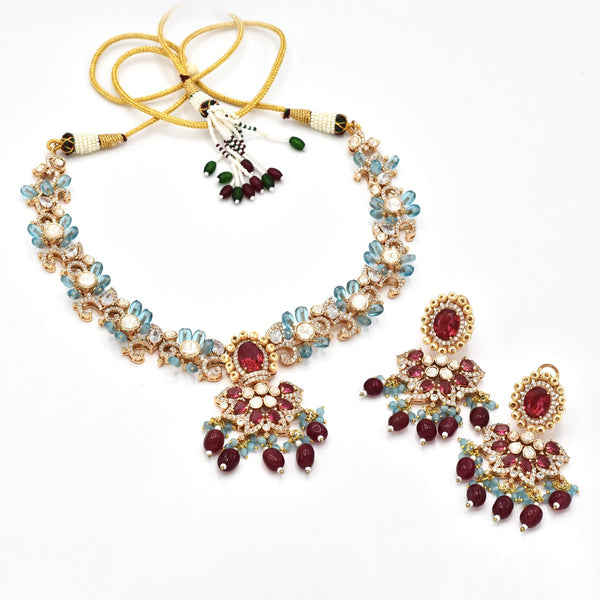 Jia Tourmaline Floral Necklace Set - The Pashm