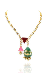 Aaditi Multi Stone Motif Necklace - The pashm