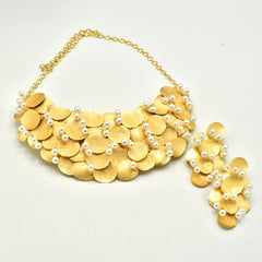 Aurelia Gold Petal & Pearl Couture Choker - The Pashm