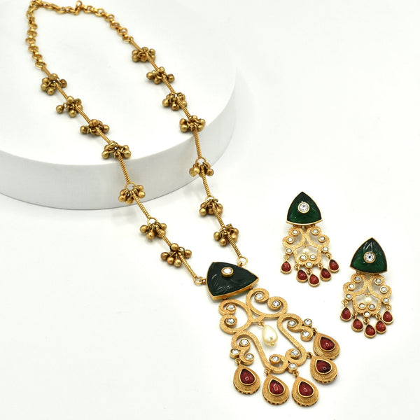 Gargi Tassel Pendant Set Green - The Pashm