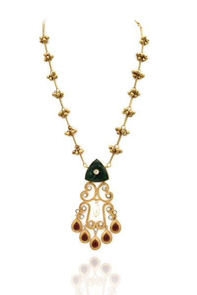 Gargi Tassel Pendant Set Green - The Pashm