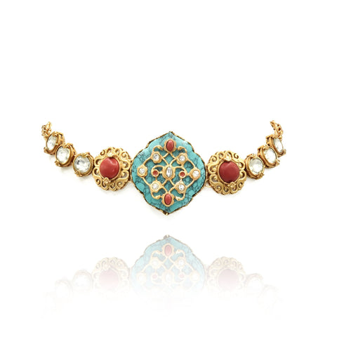 Dinah Fusion Choker Set Turquoise - The Pashm