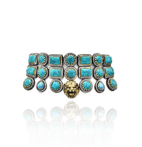 Alvina Lion Choker Turquoise - The Pashm