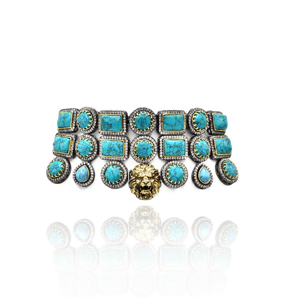 Alvina Lion Choker Turquoise - The Pashm