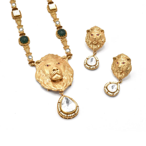 Zeeva Multicolor Lion Necklace Set - The Pashm