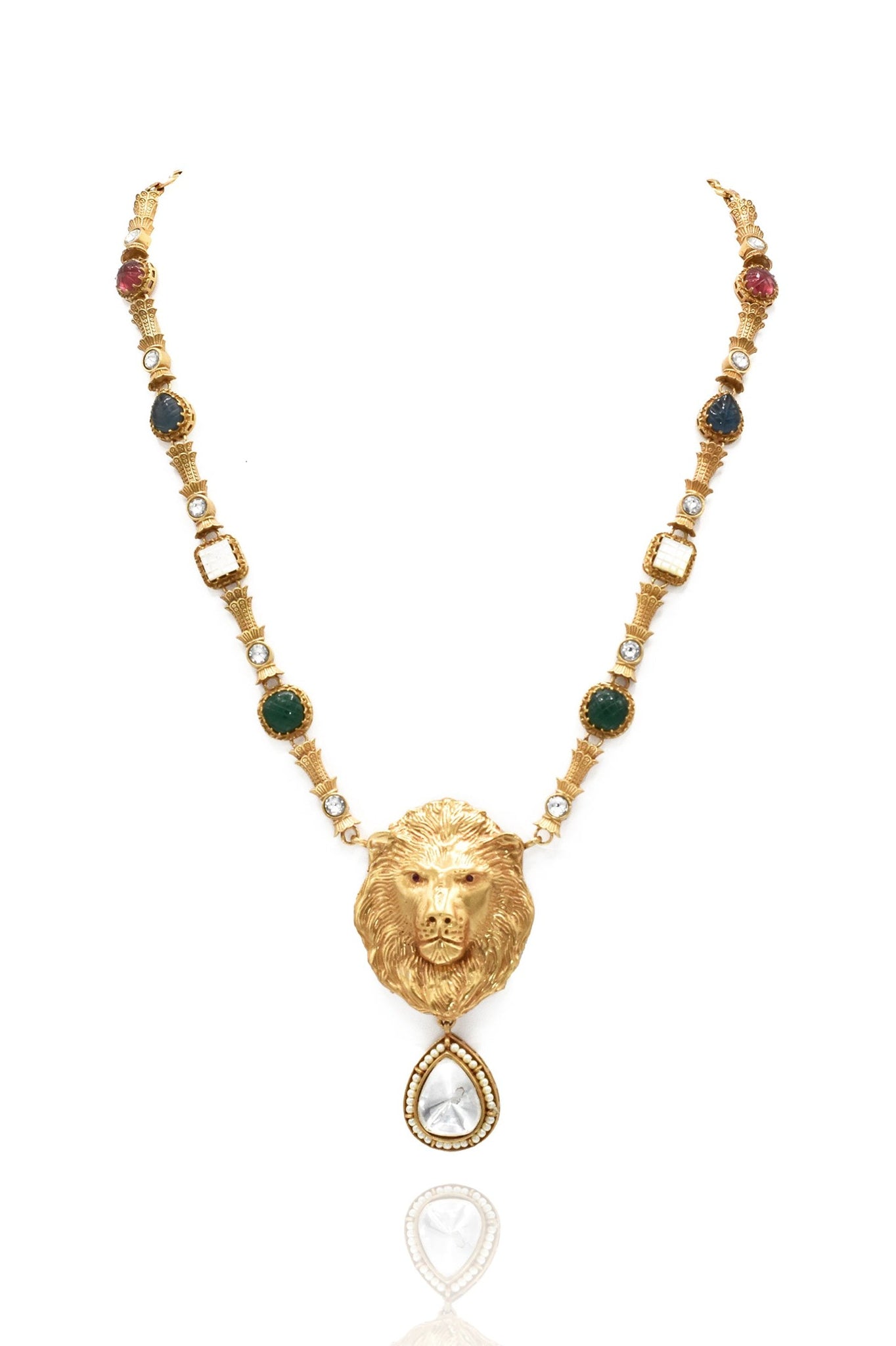 Zeeva Multicolor Lion Necklace Set - The Pashm