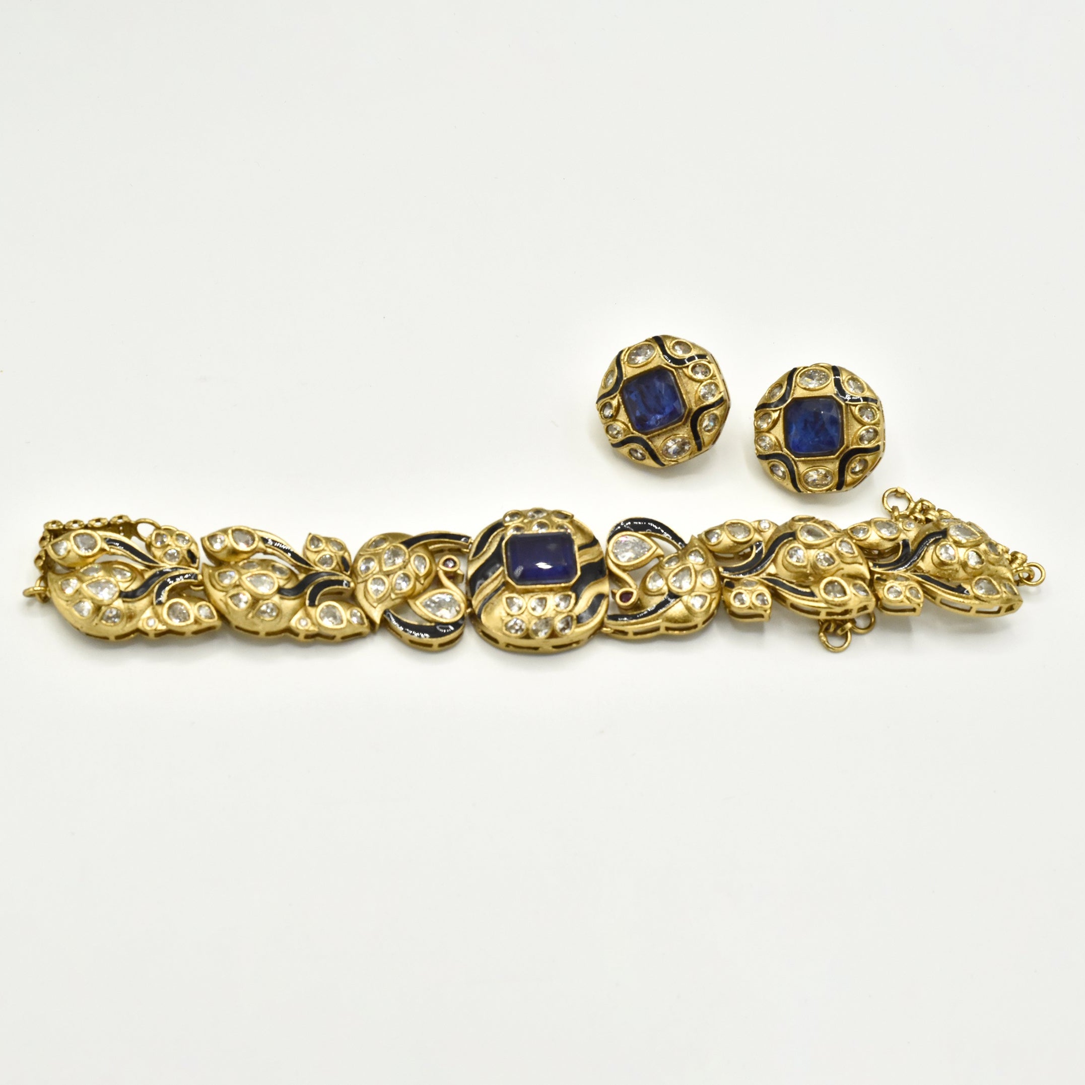 Tanira Royal Sapphire Enamel Polki Choker - The Pashm