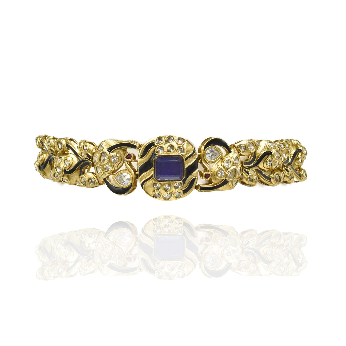 Tanira Royal Sapphire Enamel Polki Choker - The Pashm