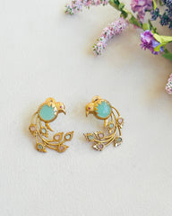 Bhini Bird Motif Stone Earrings - The Pashm