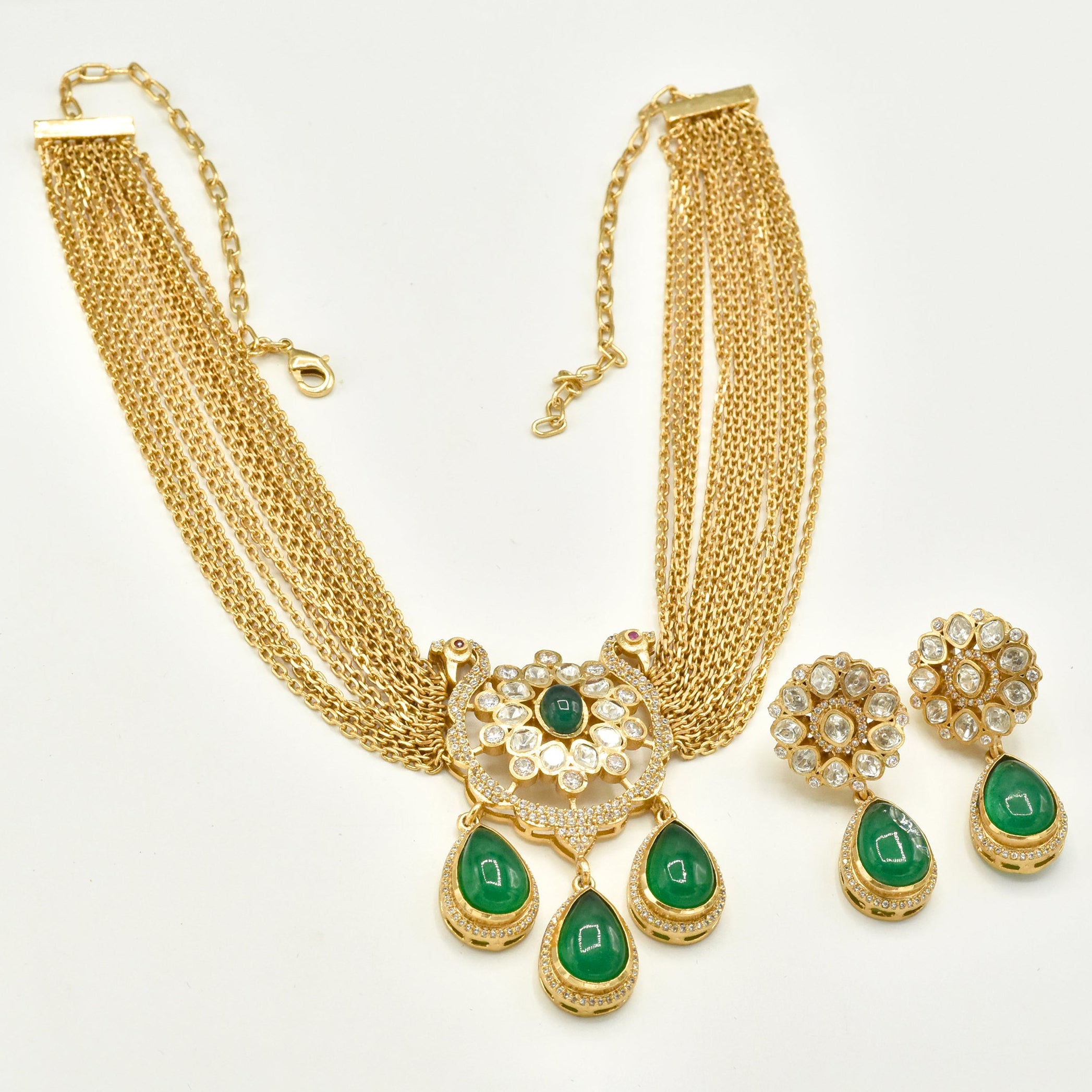 Saira Multi Chain Kundan Pendant Set - The Pashm
