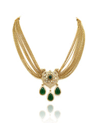 Saira Multi Chain Kundan Pendant Set - The Pashm