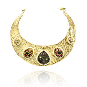 Mahira Gold Motif Hasli Choker - The Pashm