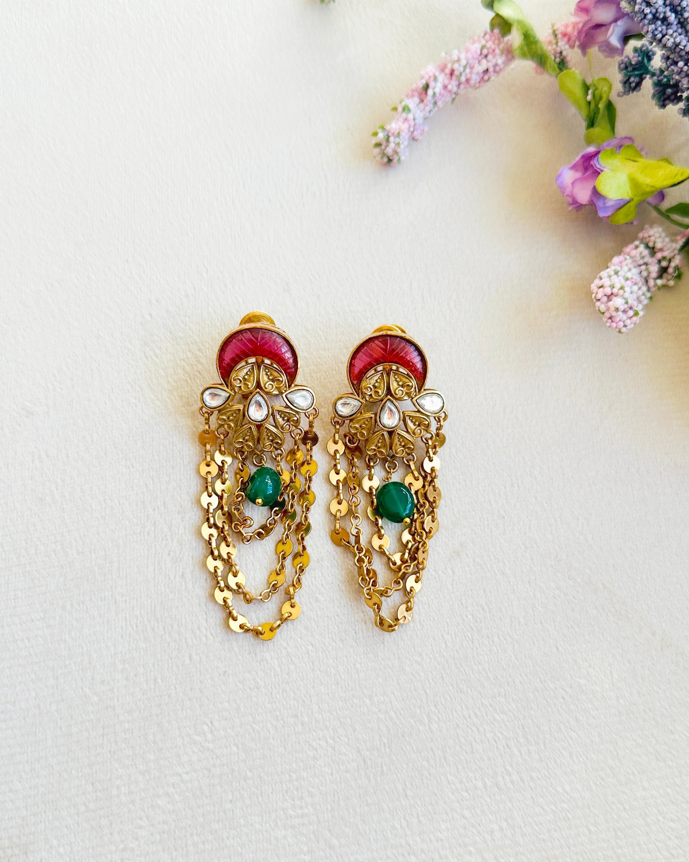 Ragini Layered Chain Statement Earrings