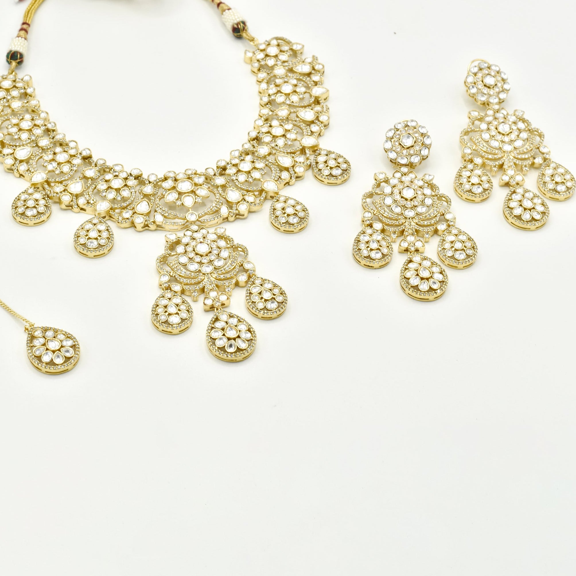 Roshanaara Polki Bridal Necklace with Statement Pendant - The Pashm