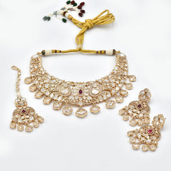 Chandni Polki Gold Necklace Set  The Pashm