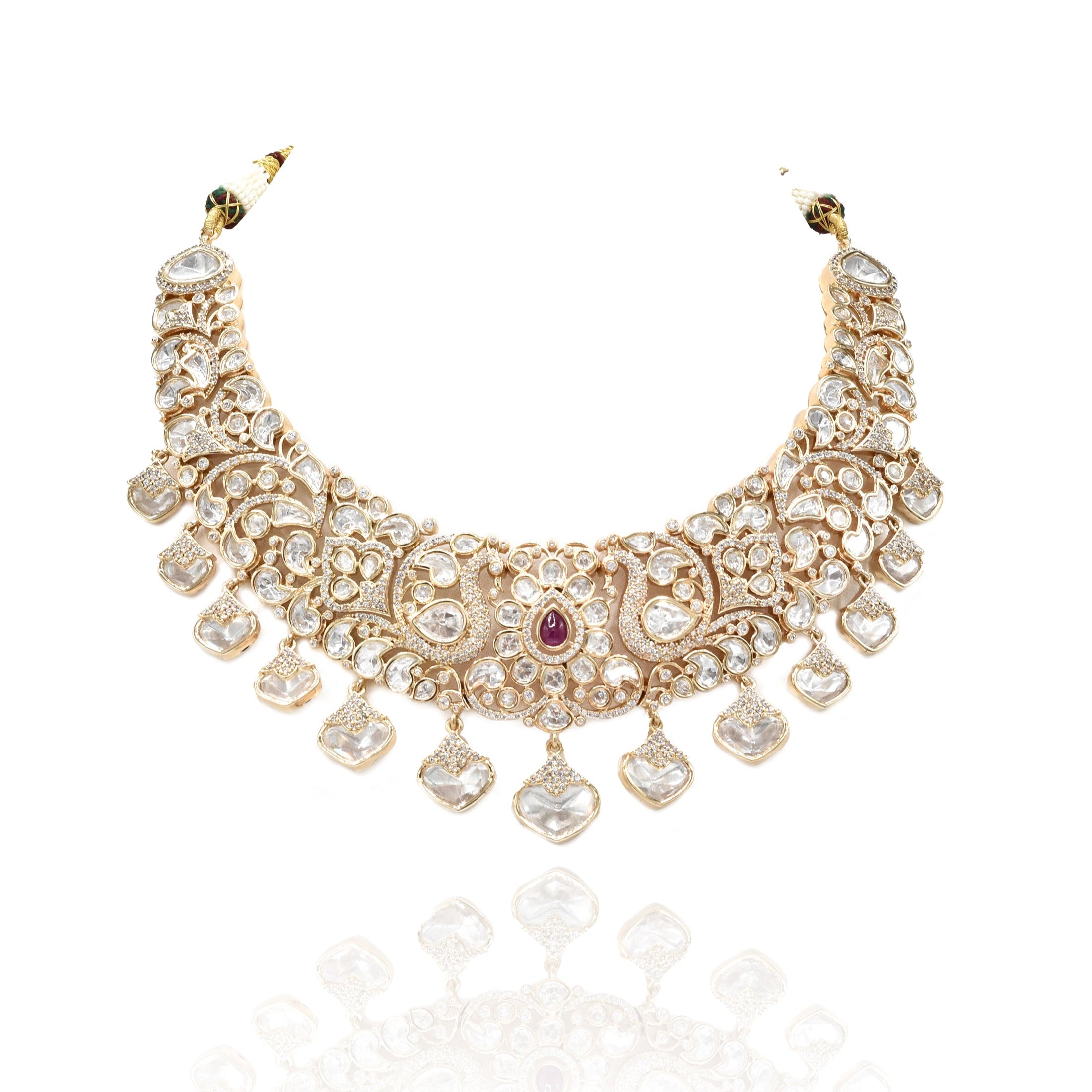 Chandni Polki Gold Necklace Set  The Pashm