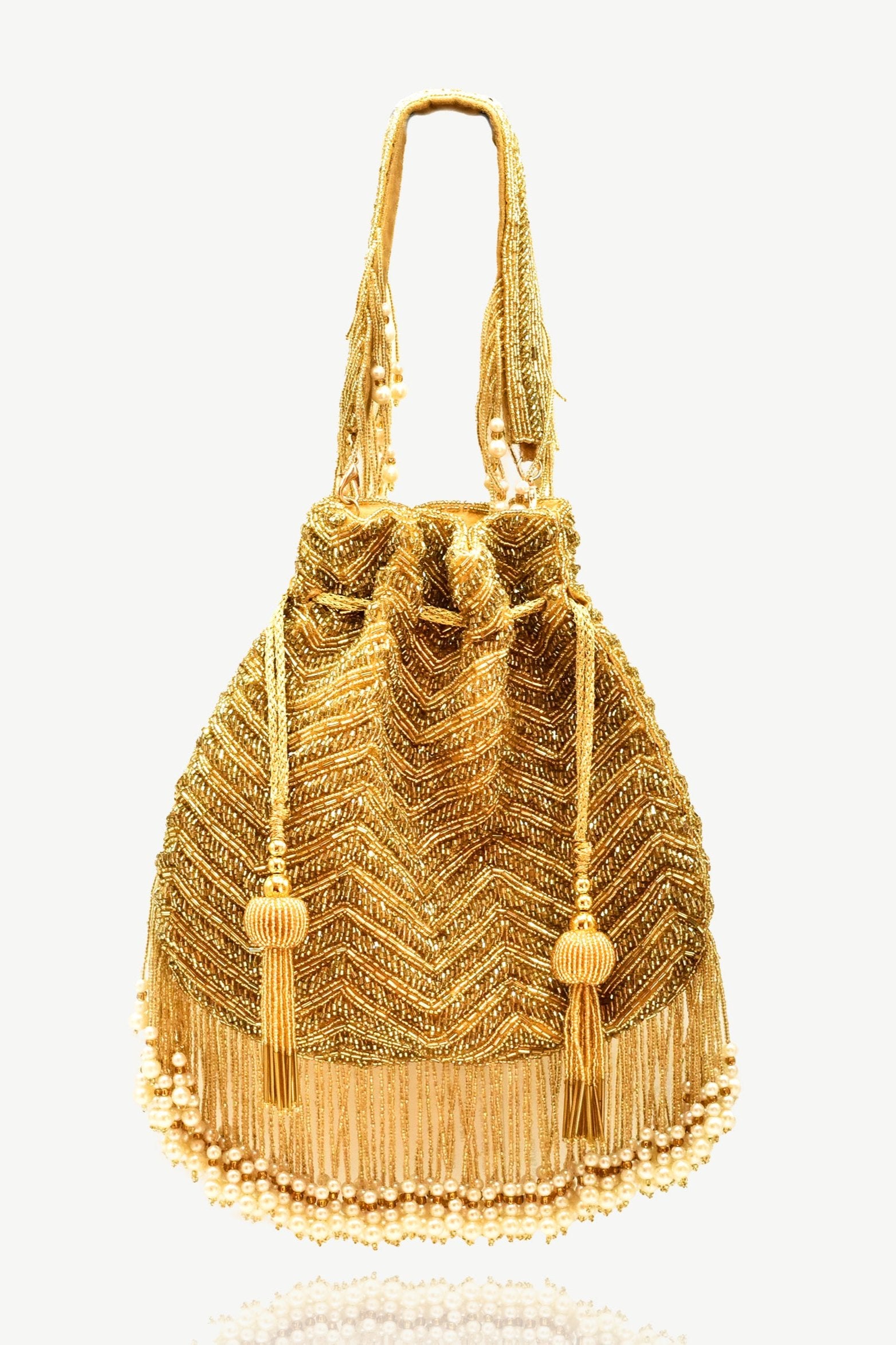 Gold Tasseled Bag - The Pashm