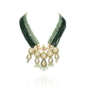 Menka Green Ombre Kundan Necklace - The Pashm