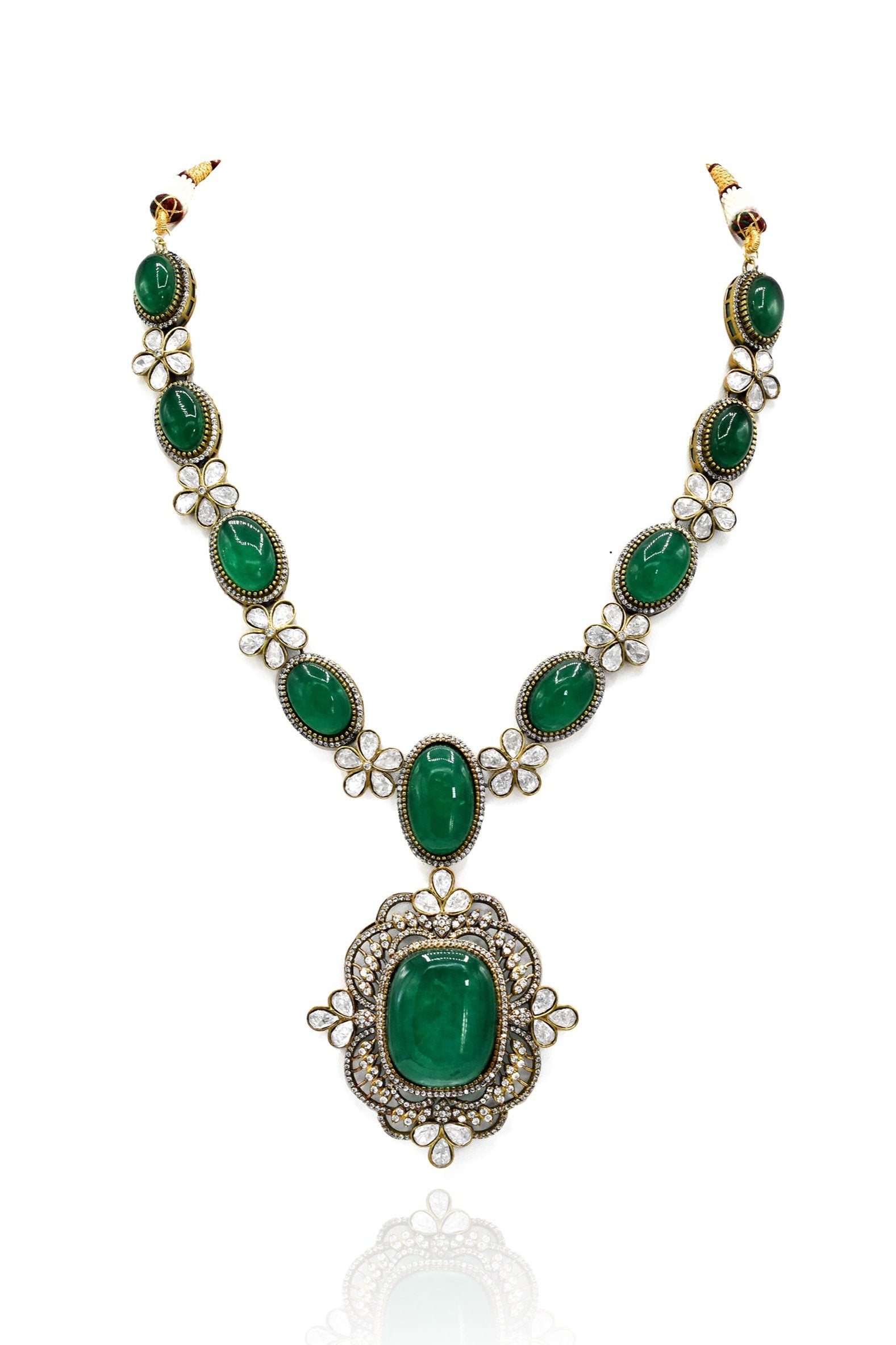 Shezana Green Victorian Necklace Set - The Pashm