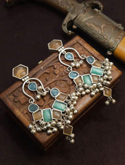 Sahima Silver Stone Earrings - The Pashm