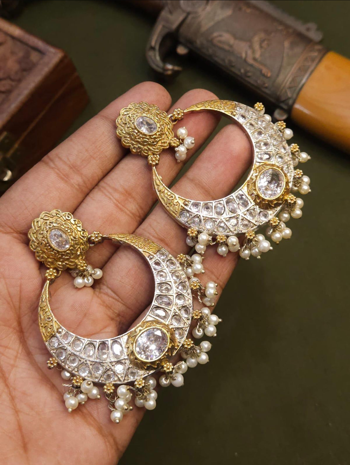Nehra Chandbali Earrings - The Pashm
