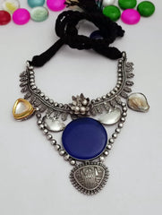 Lavanya Fusion Antique Silver Set - The pashm