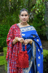 Red Roses Kani Wool Shawl - The Pashm