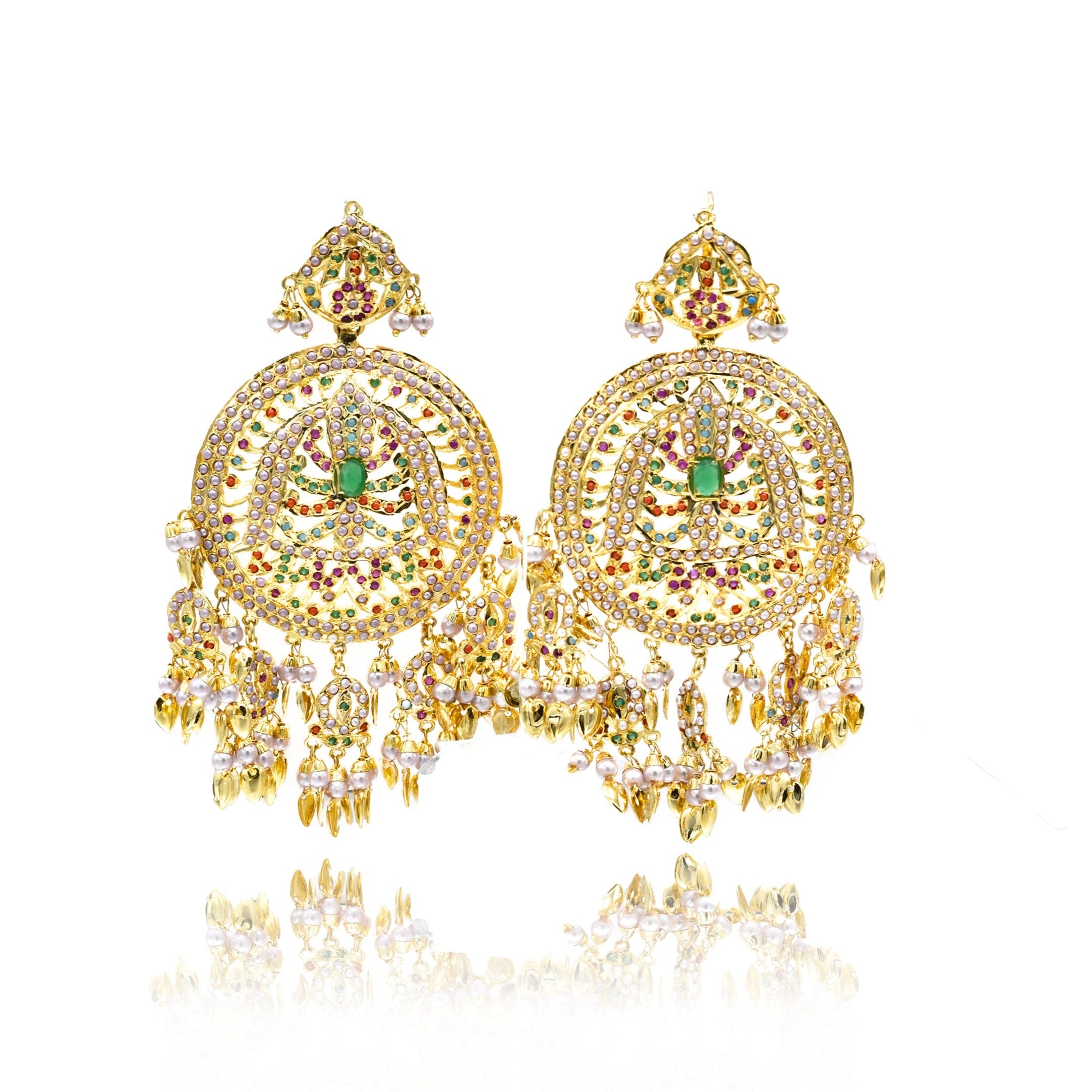 Mahseen Jadau Earrings Tikka Set Multicolor - The Pashm