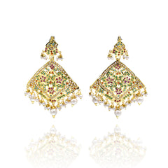 Anisah Jadau Earrings - Multicolor - The Pashm