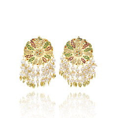 Iffat Jadau Earrings Tikka Set Multicolor - The Pashm